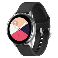 Bandje geschikt voor Samsung Galaxy Watch 40/41/42/44/45/46MM - Geschikt voor Samsung Galaxy Watch 1/2/3/4/5/6/Classic Watch 4/Watch 5 Pro/Watch 6 Classic/Watch Active/Watch Active 2 - Maat S - Horlogebandje - Siliconen - Zwart