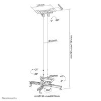 Neomounts CL25-550BL1 Beamer-plafondbeugel Plafondhouder, Kantelbaar en zwenkbaar, In hoogte verstelbaar, Roteerbaar Afstand vloer-plafond (max.): 114.5 cm - thumbnail