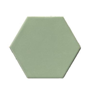 Terre D'Azur Hexagonale vloertegel licht groen 15x17cm hexagon F43