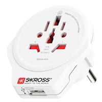 SKROSS | 1.500266 | Reisadapter van wereld naar Europa (Shuko) met USB 1.0-aansluiting 5,0 V DC/max. 2,4 A - Vermogen en spanning 100V – 1600W / 250V – 4000W KID SAFE