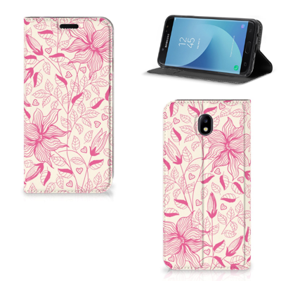 Samsung Galaxy J7 2017 | J7 Pro Smart Cover Pink Flowers