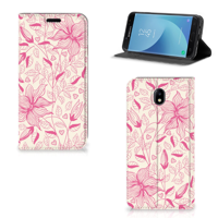 Samsung Galaxy J7 2017 | J7 Pro Smart Cover Pink Flowers