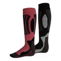 Rucanor Svindal skisokken 2-pack unisex zwart/roze maat 35-38