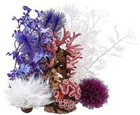 biOrb 48444 Decoratieset, 30 liter, roze oceaan, aquariumdecoratie met realistische kunstwaterplanten, wortels en stenen voor mooi aquariumdesign, voor zoet water en zeewater