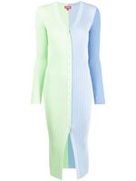 STAUD robe colour block Shoko en maille nervurée - Vert