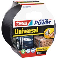 2x Tesa ducttape Extra Power universeel zwart 10 mtr x 5 cm klusbenodigdheden