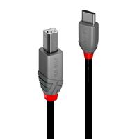 LINDY 36942 2m USB 2.0 Typ C an B Kabel, Anthra Line