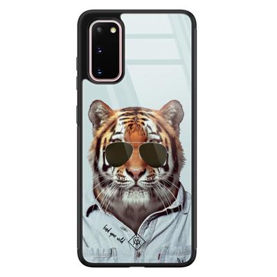 Samsung Galaxy S20 glazen hardcase - Tijger wild