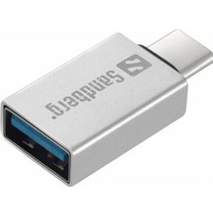 Sandberg USB-C to USB 3.0 Dongle USB 3.0 (3.1 Gen 1) Type-C Zilver hub & concentrator