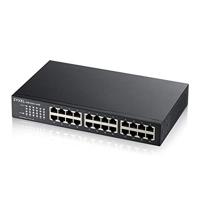 Zyxel 24-poorts Gigabit ethernet Unmanaged Switch - Zonder ventilator met 2 SFP-poorten [GS1100-24E]