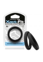 #16 Xact-Fit Cockring 2-Pack - Black - thumbnail