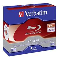 Verbatim BD-RE DL 50GB 2X, 5er Jewelcase, 43760, wit