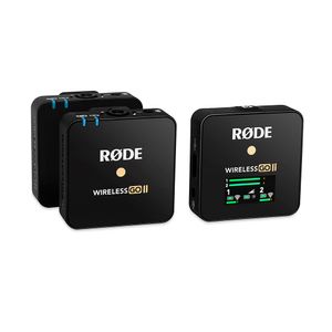 RODE Microphones Wireless GO II Spraakmicrofoon Dasspeld Zendmethode:USB Incl. tas, Incl. windkap, Incl. kabel Microfoon TRS (3.5 mm jackplug) USB