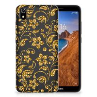 Xiaomi Redmi 7A TPU Case Gouden Bloemen - thumbnail