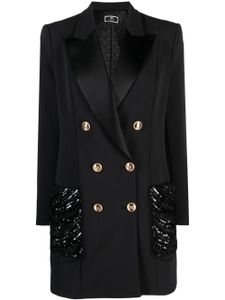 Elisabetta Franchi robe courte à sequins - Noir