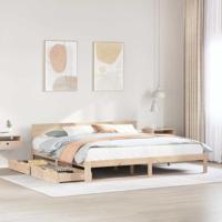vidaXL Bedframe met lades massief grenenhout 200x200 cm