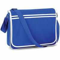 BagBase Retro Kruis Lichaam Boodschapper BG71-Unisex school college schoudertas - Helder Koningsblauw/Wit