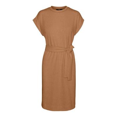 VERO MODA jurk VMKIARA met ceintuur bruin