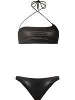 The Attico bikini en cuir artificiel à design asymétrique - Noir