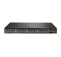 HPE Aruba 6300M - Switch - L3 - Beheerd - 48 x 10/100/1000 (PoE+) + 4 x 1 Gigabit / 10 Gigabit / 25 Gigabit / 50 Gigabit SFP56 (uplink / stacking) - voor- en zijkant naar achterkant - rack-uitvoering