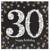 Servetten 30 jaar Sparkling Celebration