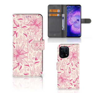 OPPO Find X5 Hoesje Pink Flowers