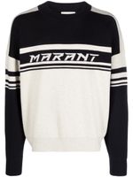 MARANT pull à logo en maille intarsia - Noir