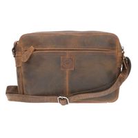 Leather Design Crossbody Schoudertas Hunter Bruin - thumbnail