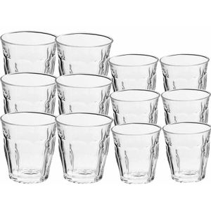 Set van 12 drinkglazen/waterglazen transparant 160/310 ml