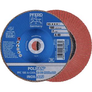 PFERD 67754185 PFC 180 A-COOL 40 SG INOX+ALU Lamellenschijf Diameter 180 mm Boordiameter 22.23 mm Aluminium, Non-ferrometaal, RVS 10 stuk(s)