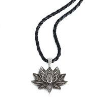 Hanger Lotus Zilverkleurig met Ketting - thumbnail