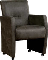 Leren eetkamerfauteuil pleasure 228 grijs, grijs leer, grijze keukenstoelen