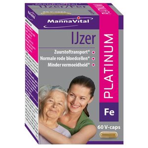 Mannavital Ijzer Platinum 60 Vegetarische Capsules