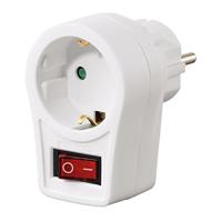 Hama Adapterstekker met schakelaar (geaarde tussenstekker, tot 3500 watt) wit