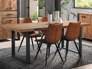 Eettafel LIEZE 170 cm tropix hout met U-poten