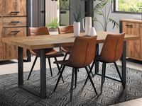 Eettafel LIEZE 170 cm tropix hout met U-poten - thumbnail