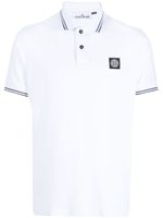 Stone Island polo à bords rayés - Blanc