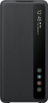 Clear View Cover EF-ZG985 - Flip cover voor mobiele telefoon - zwart - voor Galaxy S20+, S20+ 5G