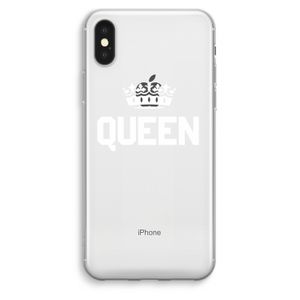 Queen zwart: iPhone XS Max Transparant Hoesje