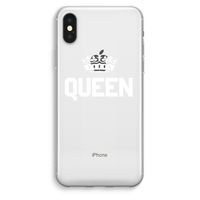 Queen zwart: iPhone XS Max Transparant Hoesje - thumbnail