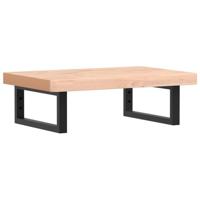 vidaXL Badkamer wandschap staal en massief beukenhout