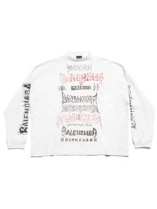 Balenciaga sweat à logo Graffiti imprimé - Blanc