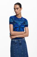 T-shirt met vlinderprint - BLUE - XL