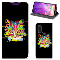 Motorola One Vision Magnet Case Cat Color
