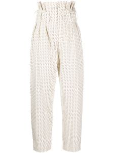 Saiid Kobeisy pantalon à taille haute - Blanc