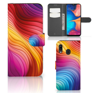 Book Case voor Samsung Galaxy A30 Regenboog