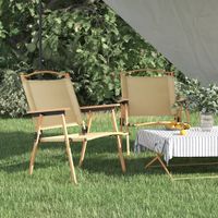 Campingstoelen 2 st 54x55x78 cm oxford stof beige - thumbnail