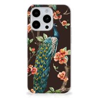 iPhone 15 Pro TPU Hoesje Pauw met Bloemen - thumbnail