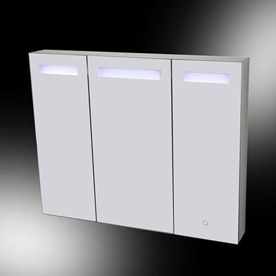 Spiegelkast Aluma 100x80x15cm Aluminium Geintegreerde LED Verlichting Touch Lichtschakelaar Stopcontact Binnen en Buiten Spiegel Spiegelkast Aluma 100x80x15cm Aluminium Geintegreerde LED Verlichting Touch Lichtschakelaar Stopcontact Binnen en Buiten Spiegel