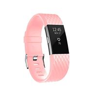 By Qubix - Compatible met Fitbit Charge 2 siliconen bandje - Maat: Large - Roze - Compatible fitbit bandje